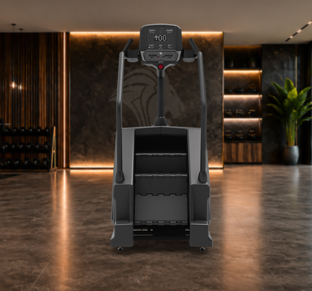 Simulador de Escada SE-03 Lion Fitness, aparelho de escada para academia, vista completa do equipamento